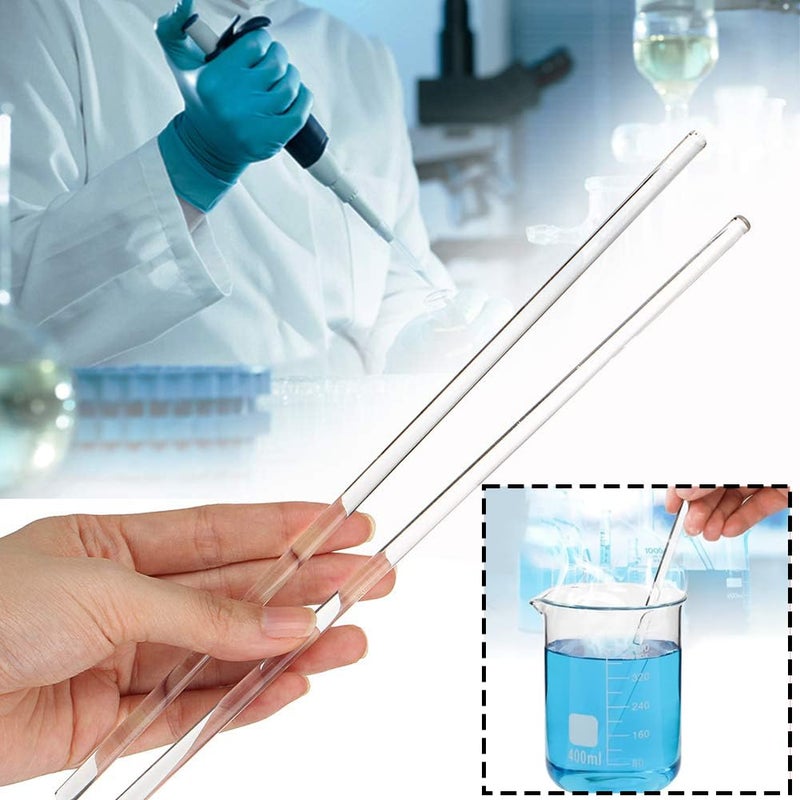 DreamAug 10-Pack Glass Stirring Rods – 7.9" Long, 6mm Diameter, Both Ends Round – Heat-Resistant Glass for Lab and Home Use - Image 5